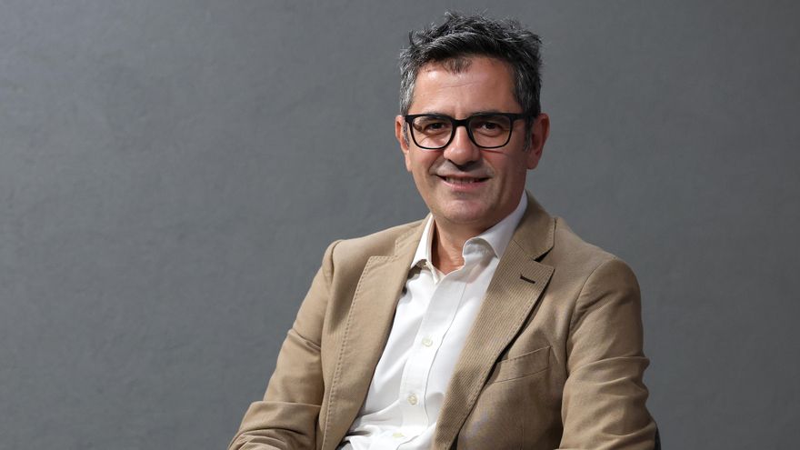 El ministro Bolaños, tras la entrevista.