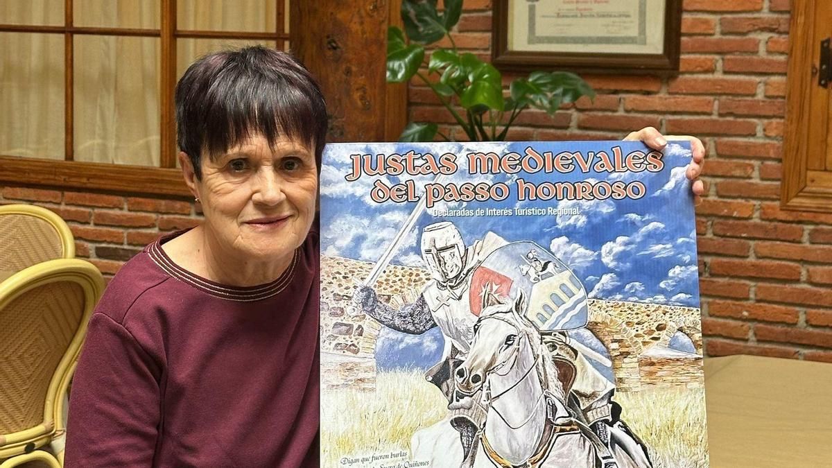Un óleo de la artista Esther Salvadores, cartel de las Justas de Passo Honroso en Hospital de Órbigo