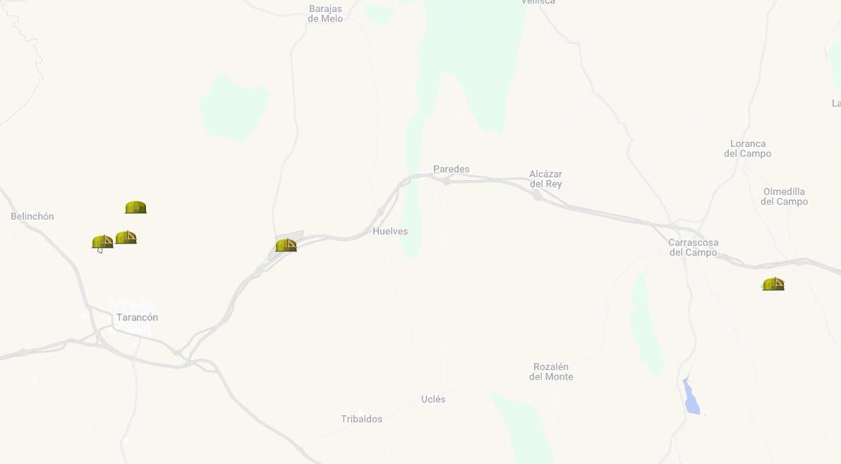 Mapa de macroplantas de biogás proyectadas en Cuenca