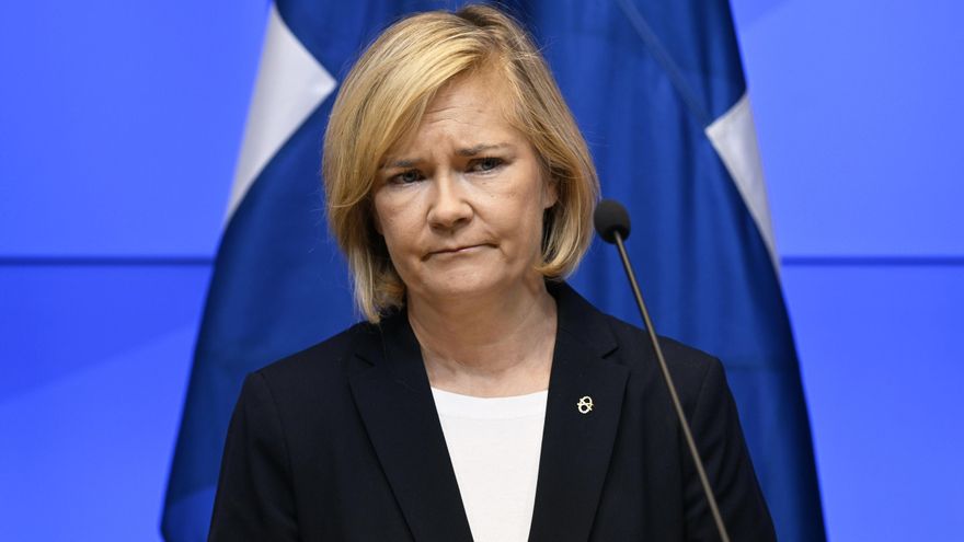 Finnish Interior Minister Mari Rantanen speaks during a press conference of Nordic Ministers for Migration in Helsinki. Photo: Vesa Moilanen/Lehtikuva/dpa