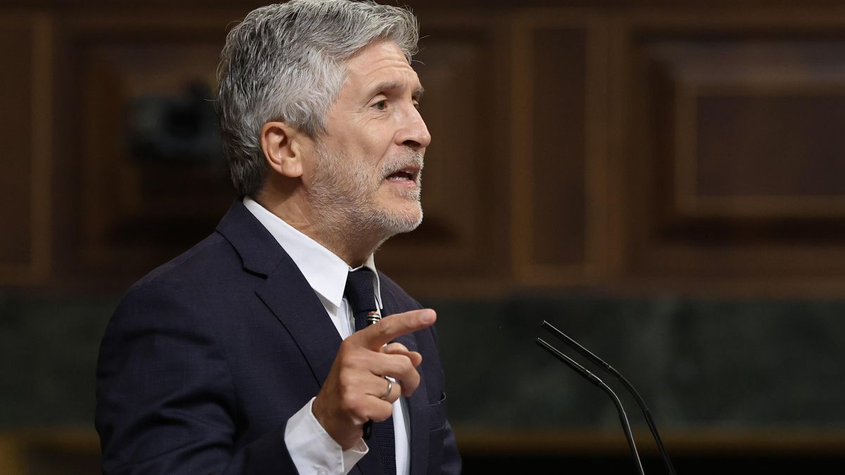El ministro del Interior, Fernando Grande-Marlaska, durante una sesión de control al Gobierno, en el Congreso