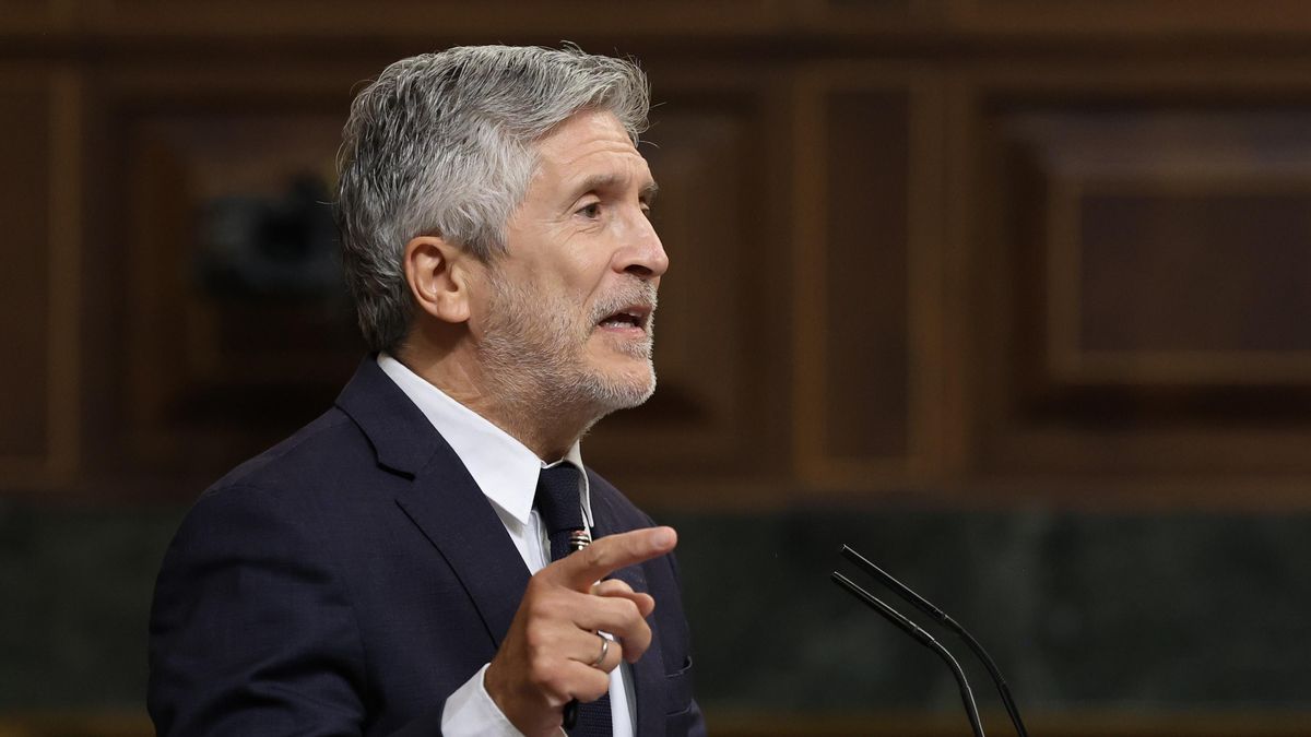 El ministro del Interior, Fernando Grande-Marlaska, durante una sesión de control al Gobierno, en el Congreso