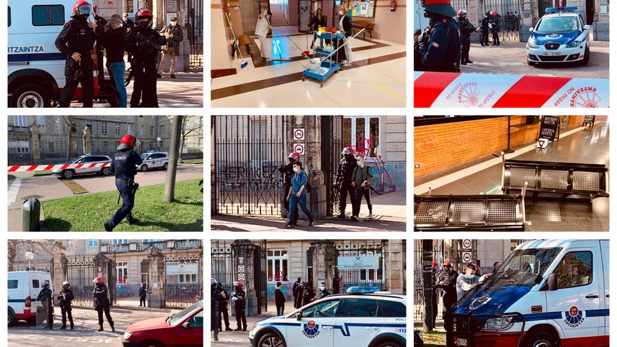 Los incidentes en la Universidad de Vitoria, en imágenes