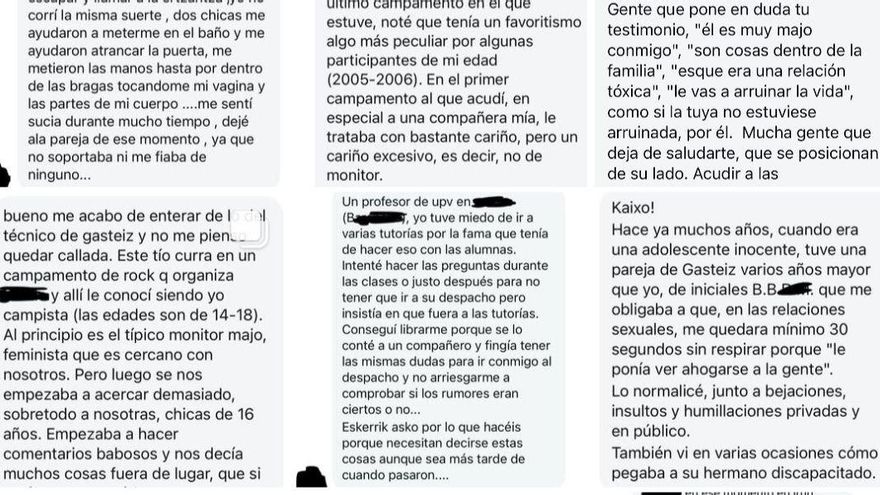 Un grupo de mujeres crea una cuenta en Instagram que suma cientos de denuncias de violencia machista en Euskadi