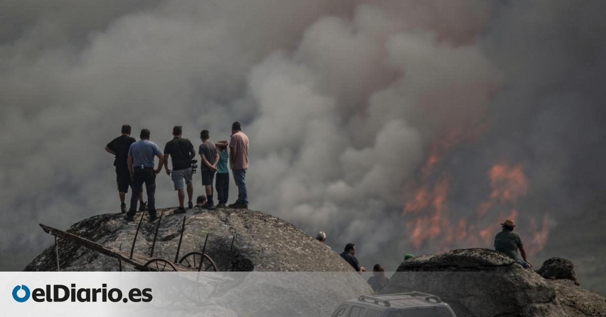 Cinco brigadistas heridos con quemaduras de diferente consideración en el incendio de Barreiros (Lugo)