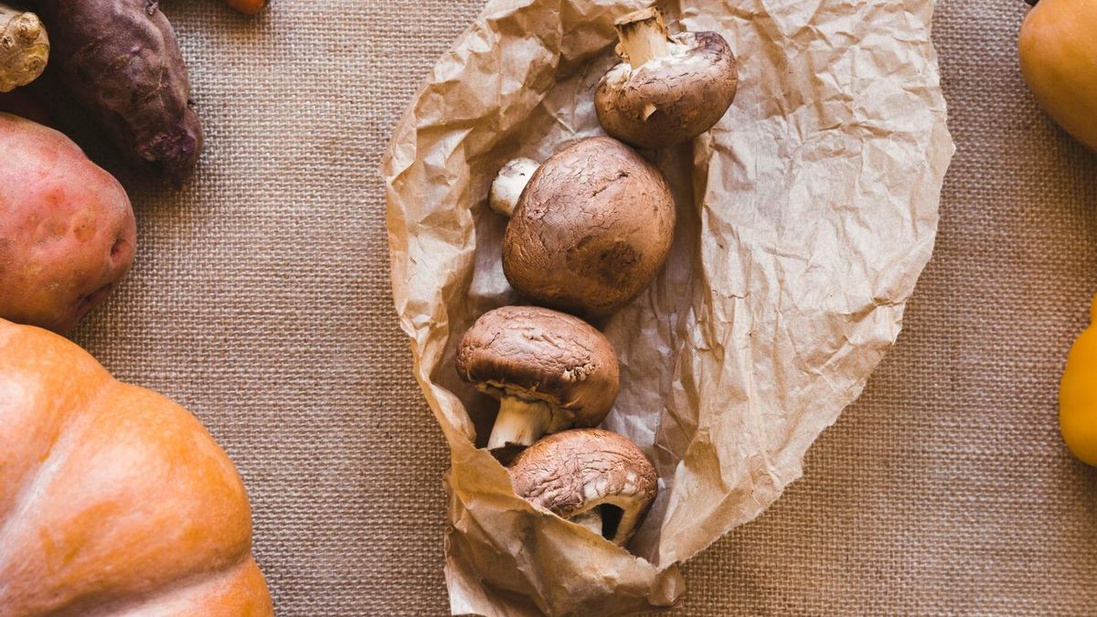 La calabaza y los champiñones son verduras de temporada en otoño