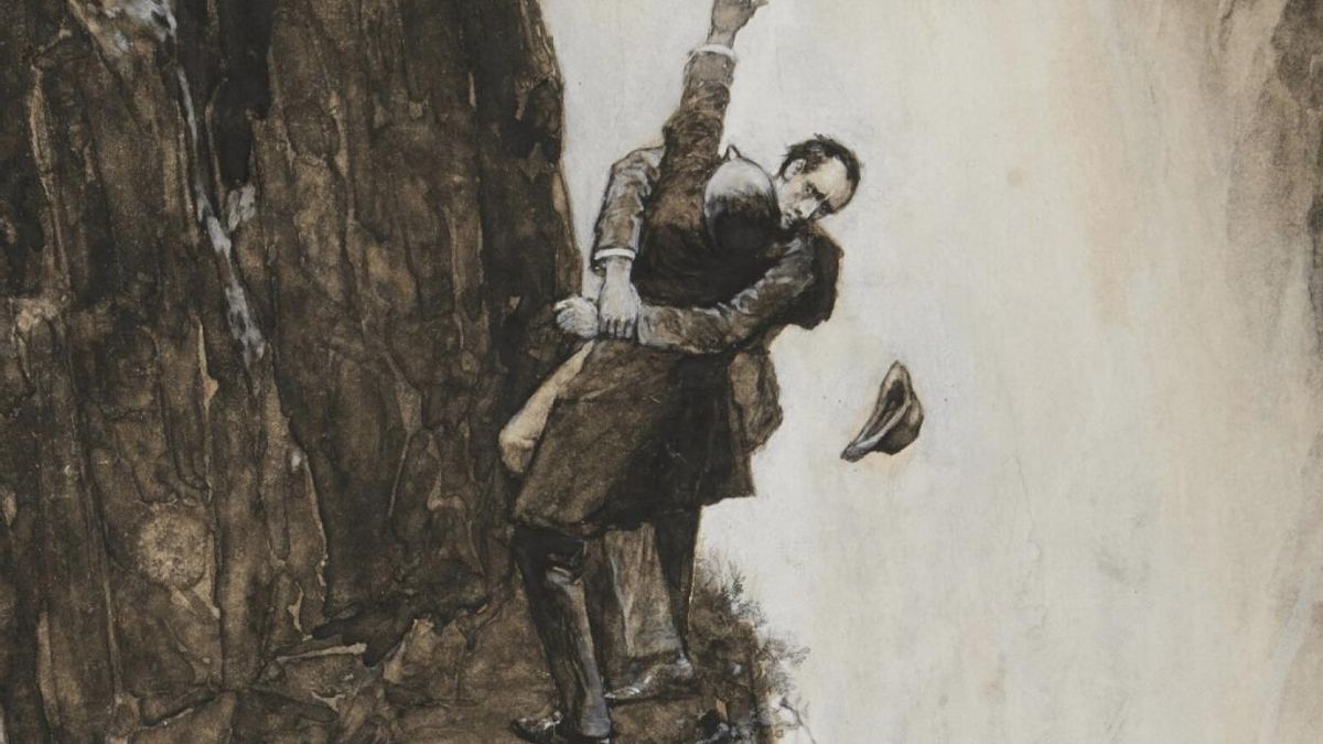 La escena de la lucha final con Moriarty en Reichenbach parecía definitiva