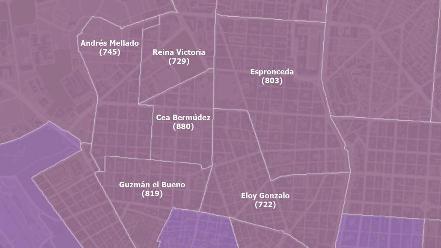 Los casos de coronavirus se disparan en tres áreas de salud de Chamberí sin confinar