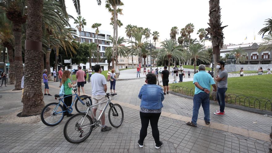 Concentración en Las Palmas de Gran Canaria en apoyo a las personas migrantes. (ALEJANDRO RAMOS)