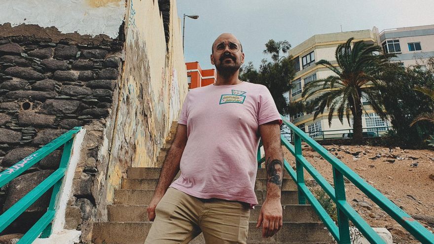 Coré Ruiz, en una de las localizaciones donde se rodará 'Voy a Desaparecer', en San Bartolomé de Tirajana