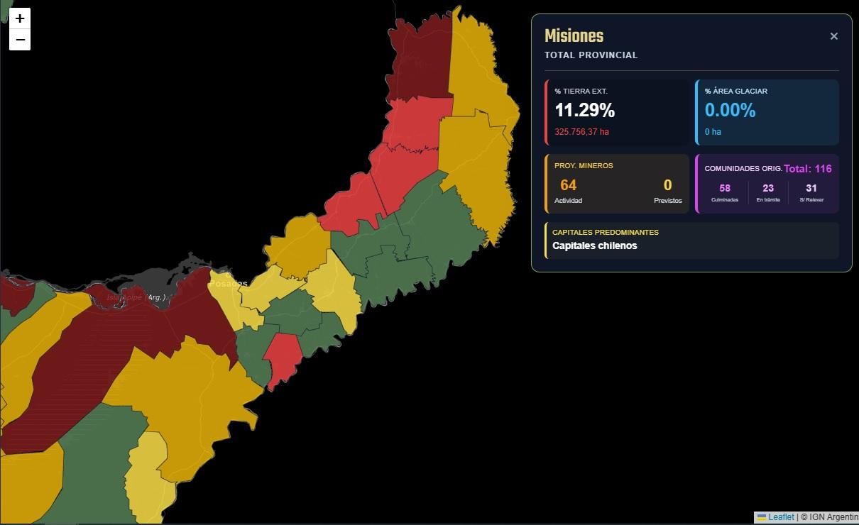 Misiones es hoy la provincia argentina con mayor porcentaje de superficie rural en manos de capitales extranjeros.