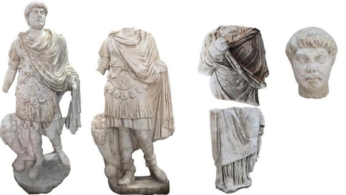 Encuentran estatuas únicas del emperador Adriano y su esposa Sabina en la antigua ciudad de Kibyra