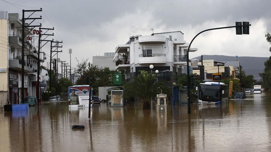 Daños causados por la tormenta Daniel en la localidad griega de Volos, en la región de Magnesia, en el centro del país.