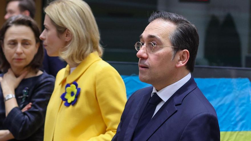 El ministro de Exteriores, José Manuel Albares, este lunes, en Bruselas