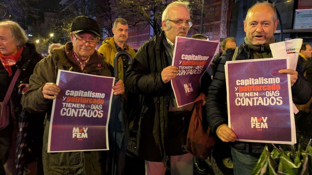 Un detalle de la manifestación en Bilbao.