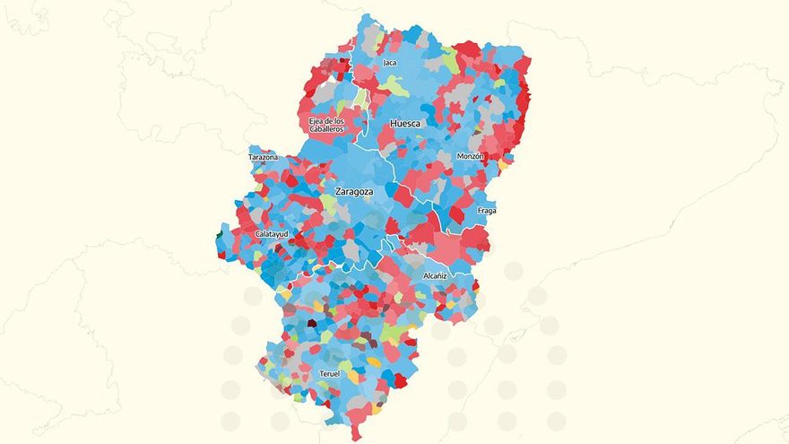 Los resultados de las elecciones en Aragón 2026, municipio a municipio