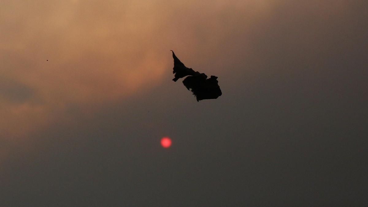 Lluvia de ceniza en Ponferrada de los diferentes incendios que están activos alrededor de la comarca de El Bierzo.