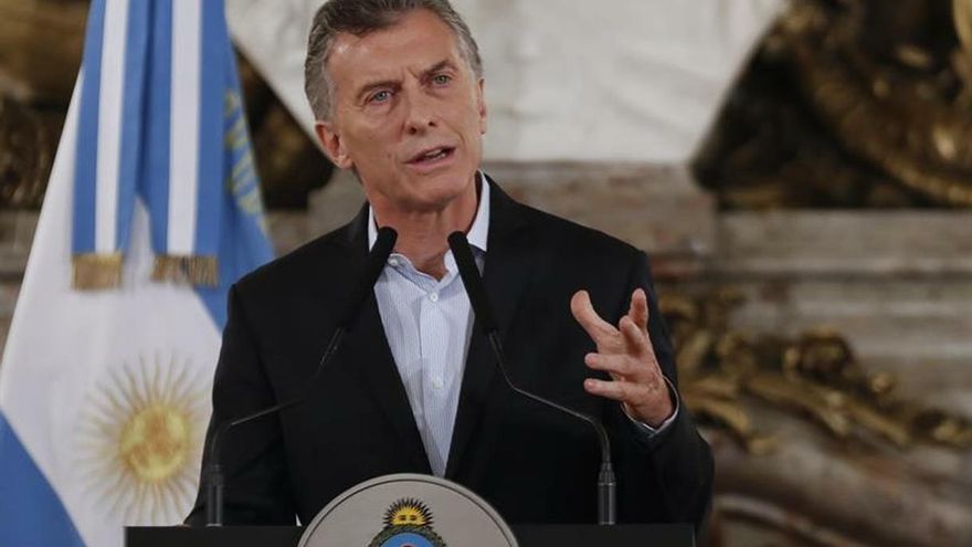 En la imagen un registro del presidente de Argentina, Mauricio Macri, quien viaja este domingo en la tarde a Madrid, para participar de la próxima Cumbre del Clima (COP25).