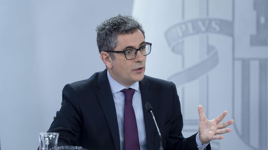 El ministro de la Presidencia, Justicia y Relaciones con las Cortes, Félix Bolaños, durante una rueda de prensa posterior a la reunión del Consejo de Ministros