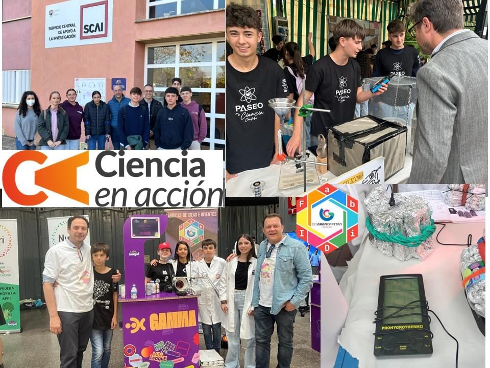 Alumnado y proyectos del IES Gran Capitán para Ciencia en Acción.