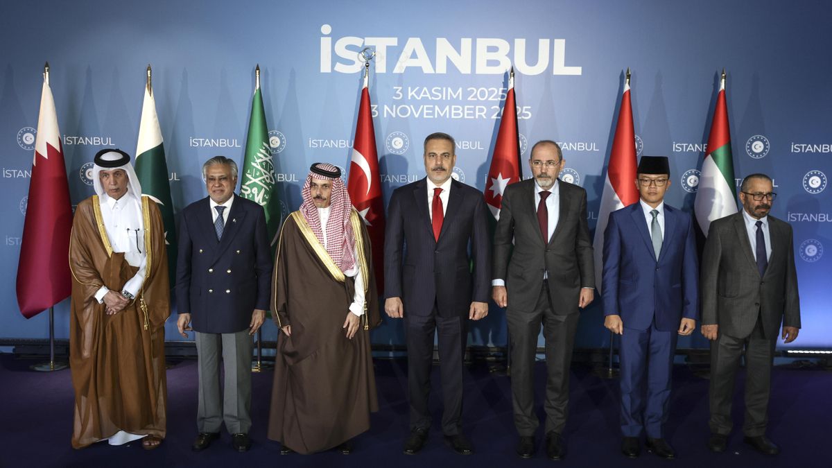 Una reunión ministerial sobre el alto el fuego en Gaza, en Estambul, con representantes de Qatar, Pakistán, Arabia Saudí, Turquía, Jordania, Indonesia y Emiratos Árabes Unidos. 