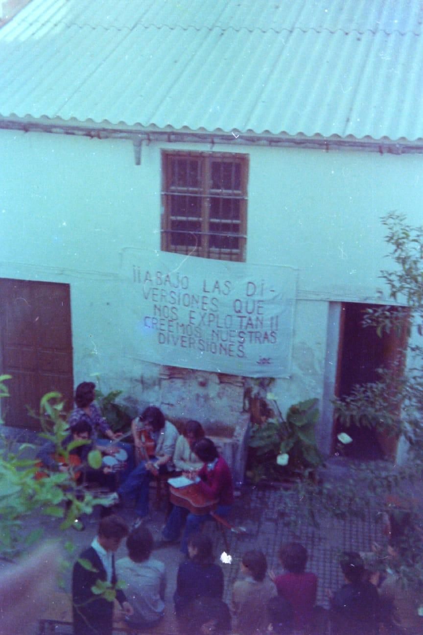 Acto en la Casa del Bailío reclamando un ocio alternativo. Año 1979. Autor: Juan Suárez Cambronero.