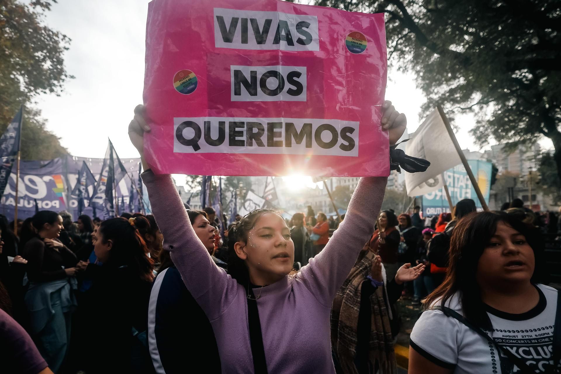 "Basta de femicidios" fue la consigna de la marcha, a 11 años de Ni Una Menos