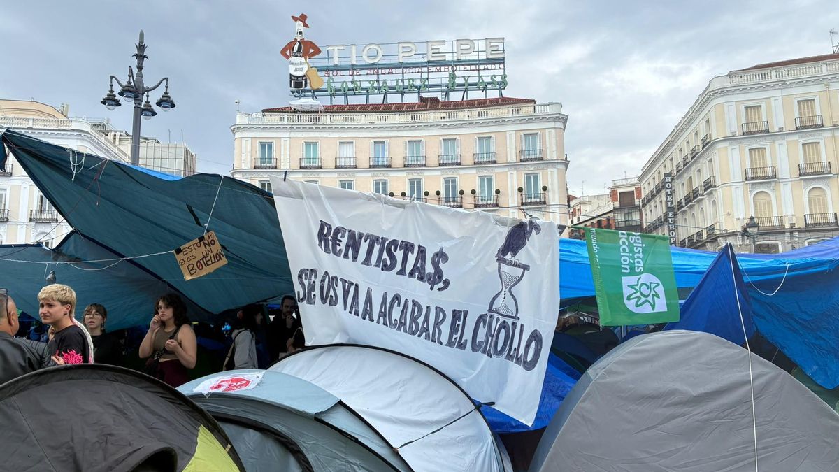 Rentistas, se os va a acabar el chollo , reza uno de los carteles