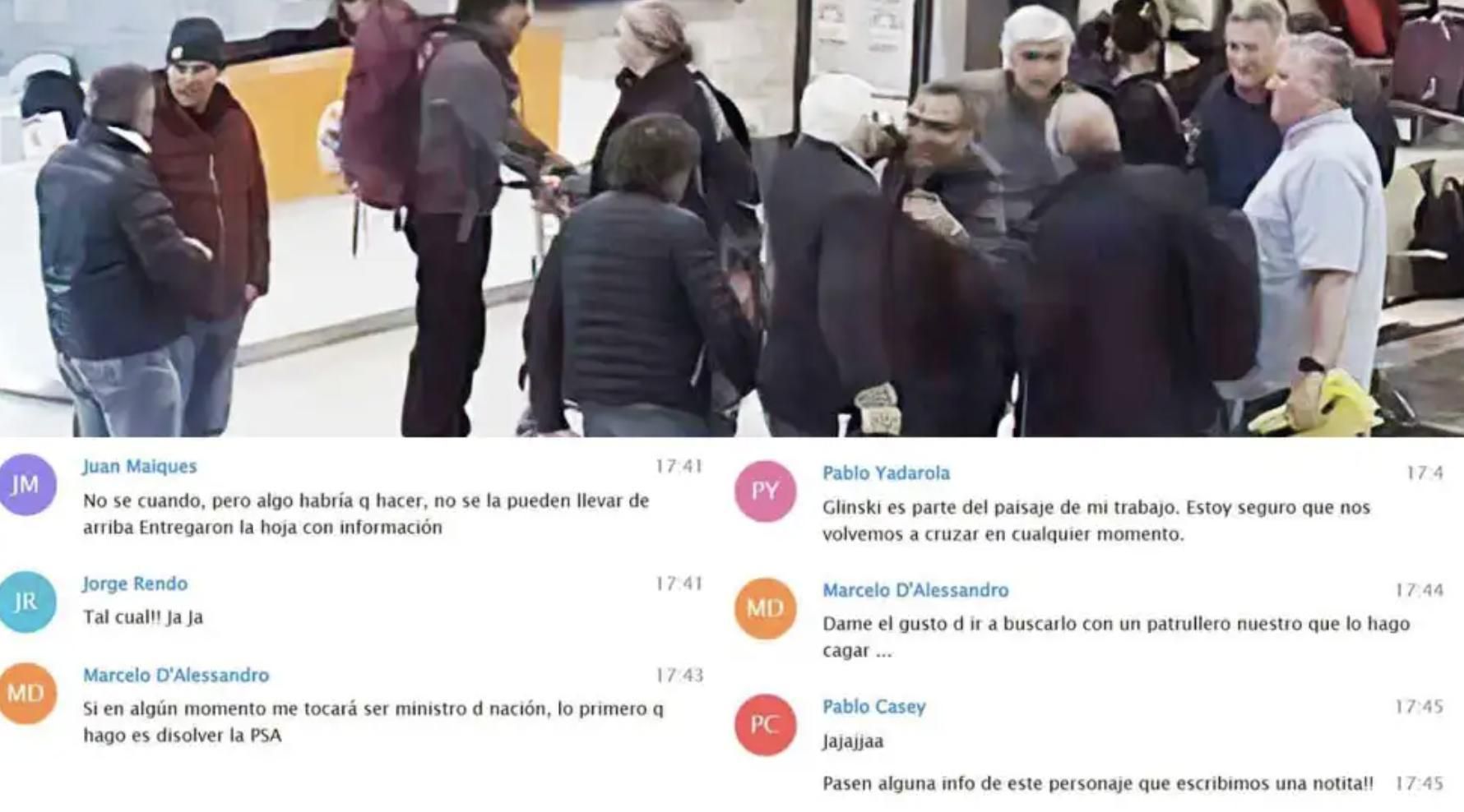 Los chats y las fotos del viaje a Lago Escondido de 2022 que se filtraron y los jueces atribuyeron a un "espionaje ilegal".