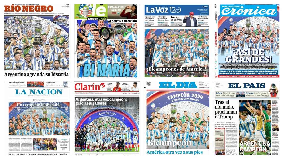 Otra hermosa mañana, ¿verdad?: las tapas de los diarios con el bicampeón de América