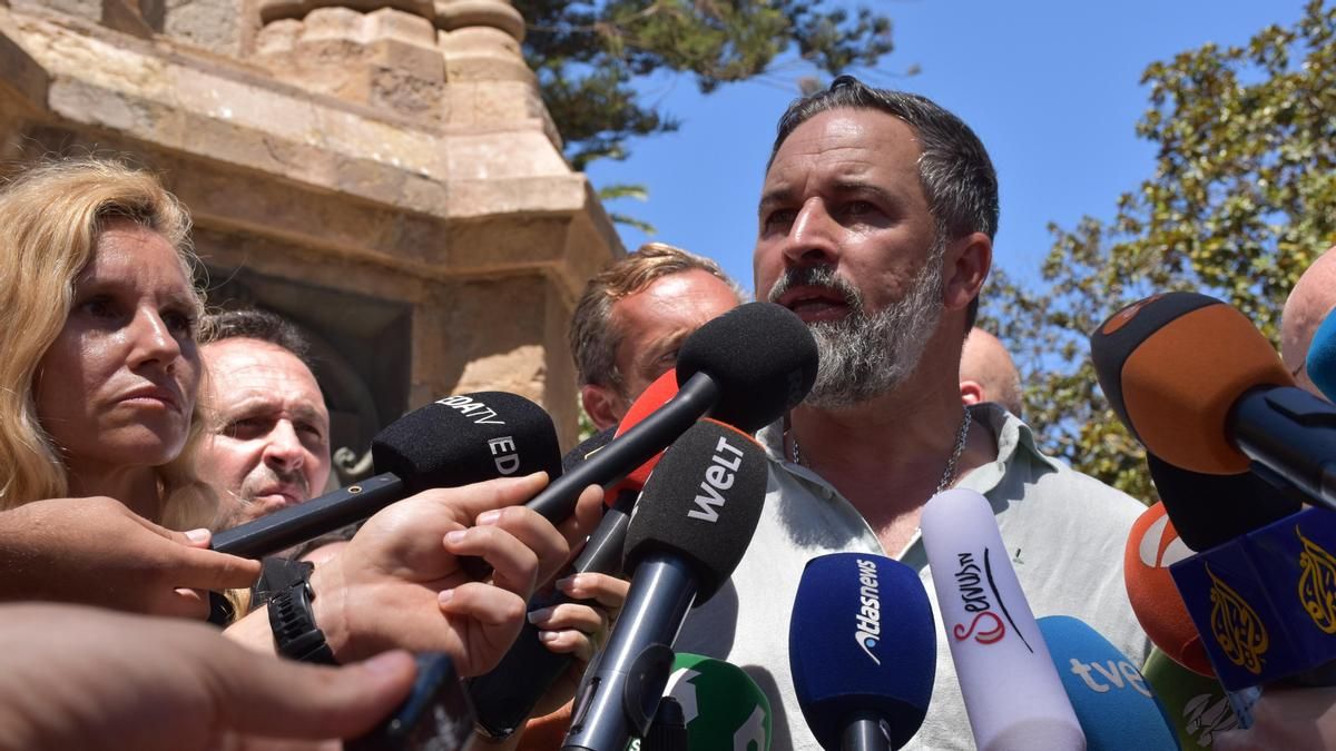 Santiago Abascal ante los medios el pasado 2 de agosto, en Ceuta