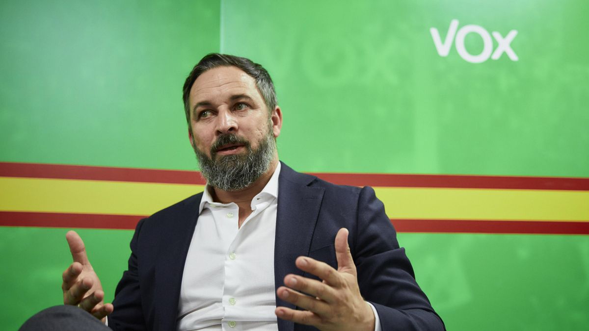 El presidente de Vox, Santiago Abascal, durante una entrevista con Europa Press en la sede del partido, en Madrid (España) a 4 de agosto de 2020.