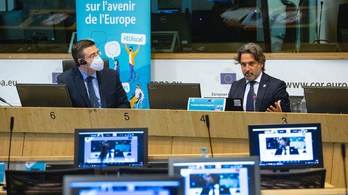 Gustavo Matos durante su intervención en el encuentro 'El lugar de las regiones en la arquitectura de la UE en el contexto de la Conferencia sobre el Futuro de Europa'