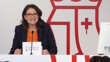 Mónica Oltra, este viernes en la rueda de prensa sobre el pleno del Gobierno valenciano.