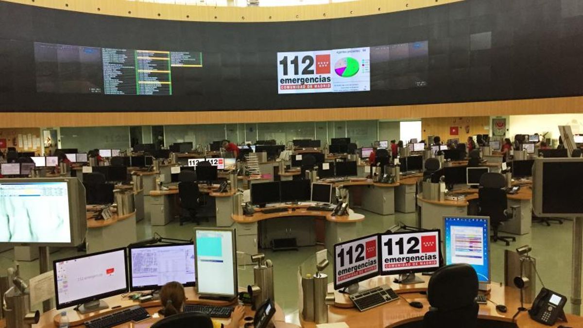 Sala de operaciones del 112 de Madrid
