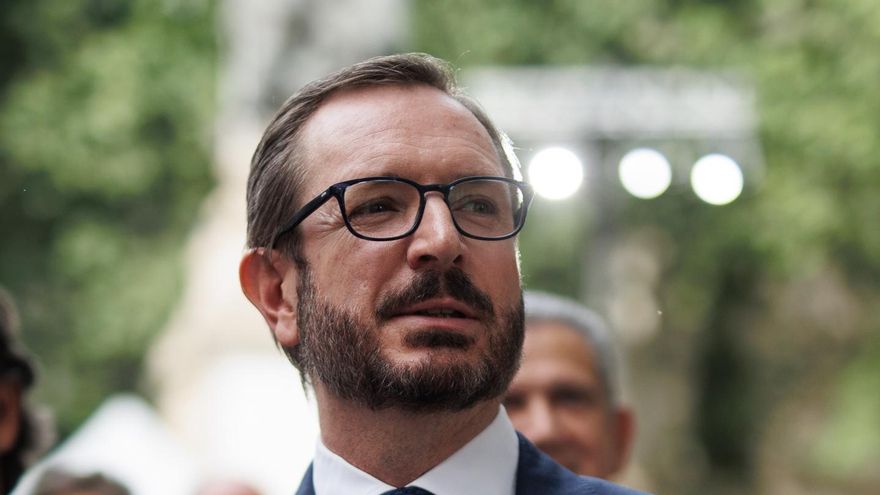 Archivo - El portavoz del Partido Popular en el Senado, Javier Maroto, durante el acto institucional del Día de Europa conmemorativo del LXXIII aniversario de la Declaración de Schuman, en la Plaza de la Marina Española en la Cámara Alta, a 8 de mayo de 2