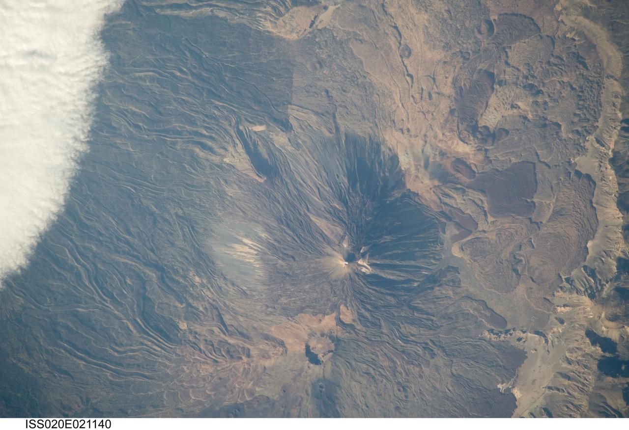 El Teide visto desde el espacio. (La NASA).