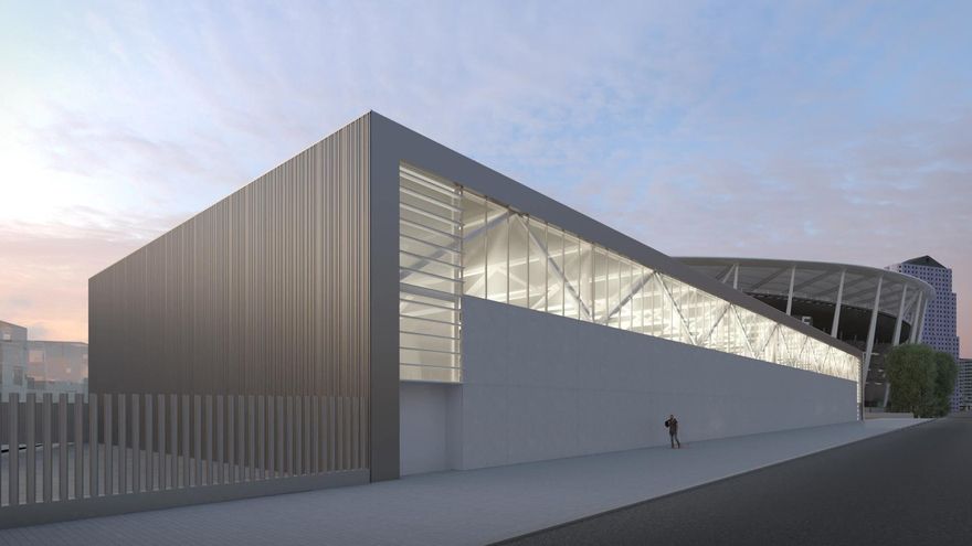 Imagen virtual del exterior del centro deportivo.