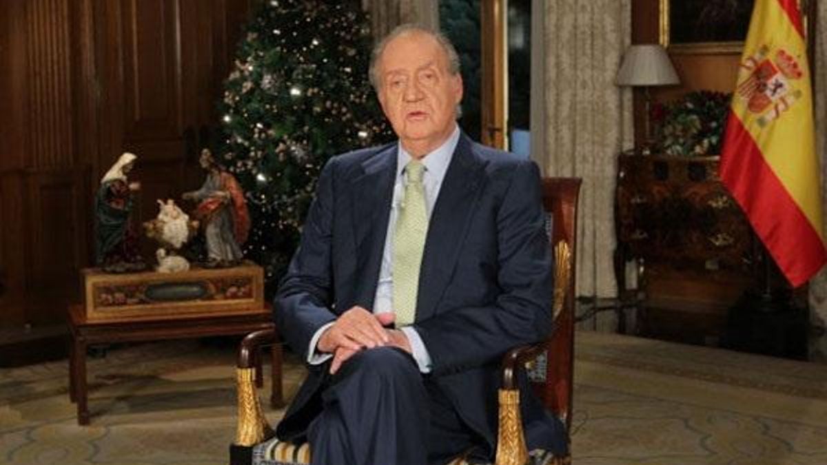El rey durante un discurso de Nochebuena