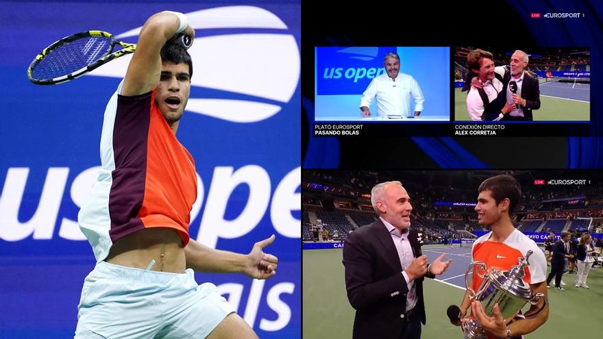 Eurosport vibró por el histórico US Open de Carlos Alcaraz, con 'susto' de Ferrero a Corretja: "¡Me vas a matar!"