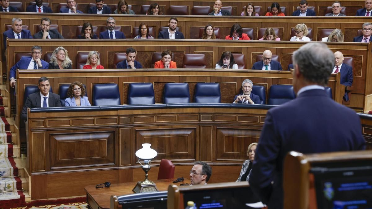 Vista general del Congreso de los Diputados durante la sesión de control de este miércoles 9 de octubre de 2024.