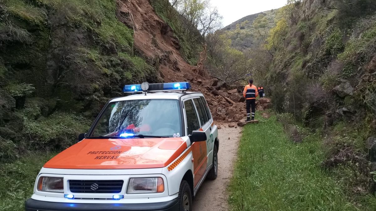 Vía Verde Plata desprendimiento entre Hervás y Baños