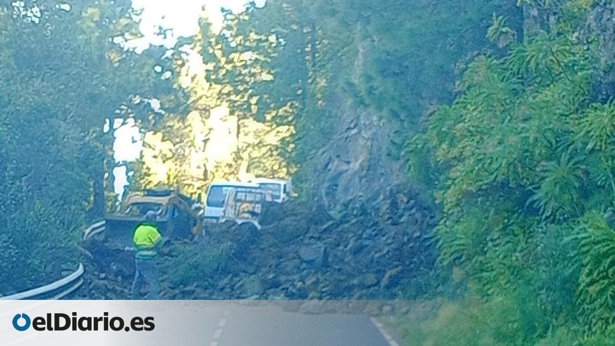 Un desprendimiento provoca el cierre la carretera LP-1 en la zona de Franceses