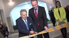 Alfonso Rus y Alberto Fabra, durante la inauguración de un museo en Xàtiva