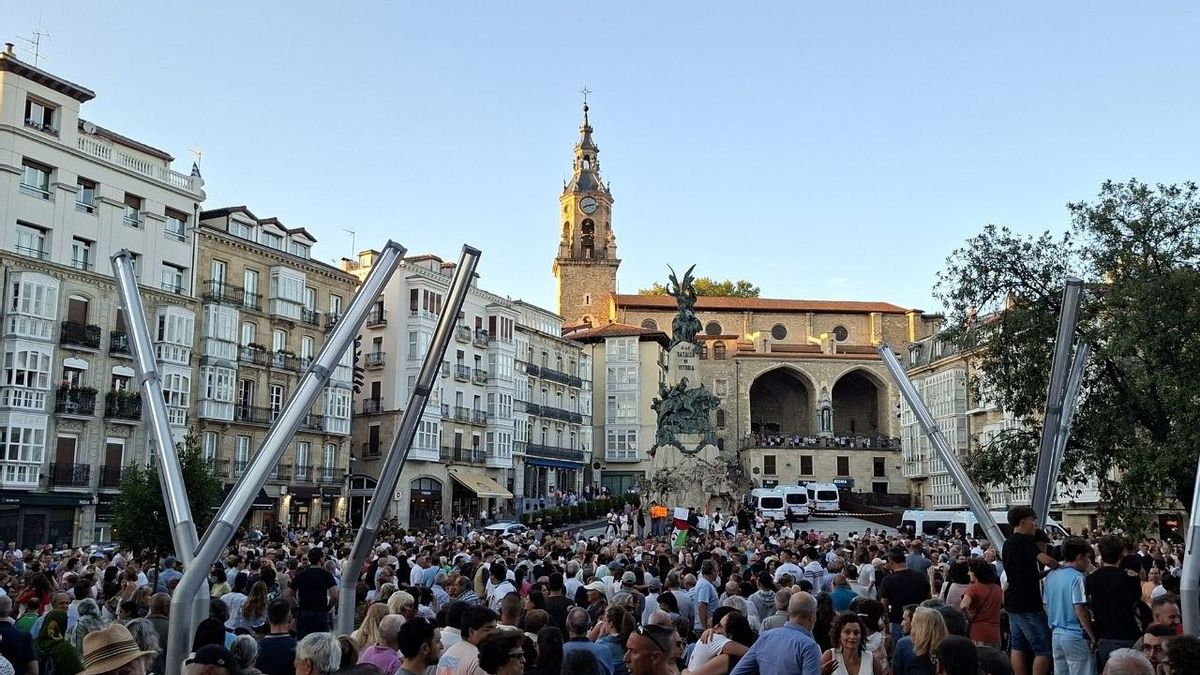 La protesta en Vitoria.