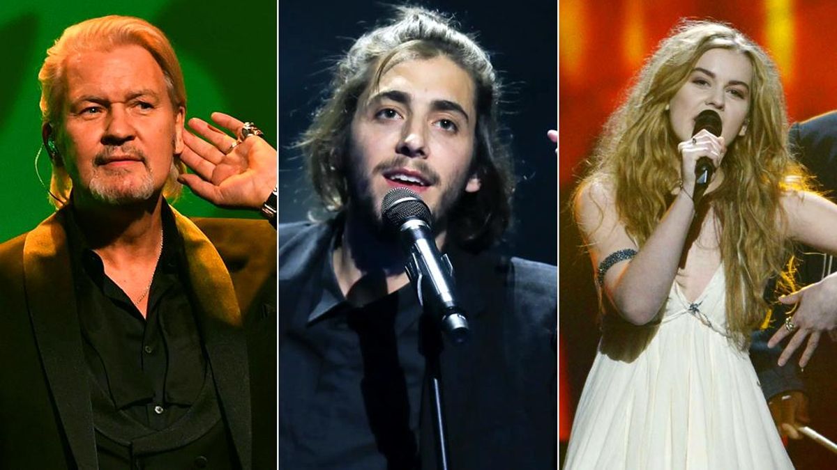 Johnny Logan, Salvador Sobral y Emmelie De Forest, ganadores de Eurovisión