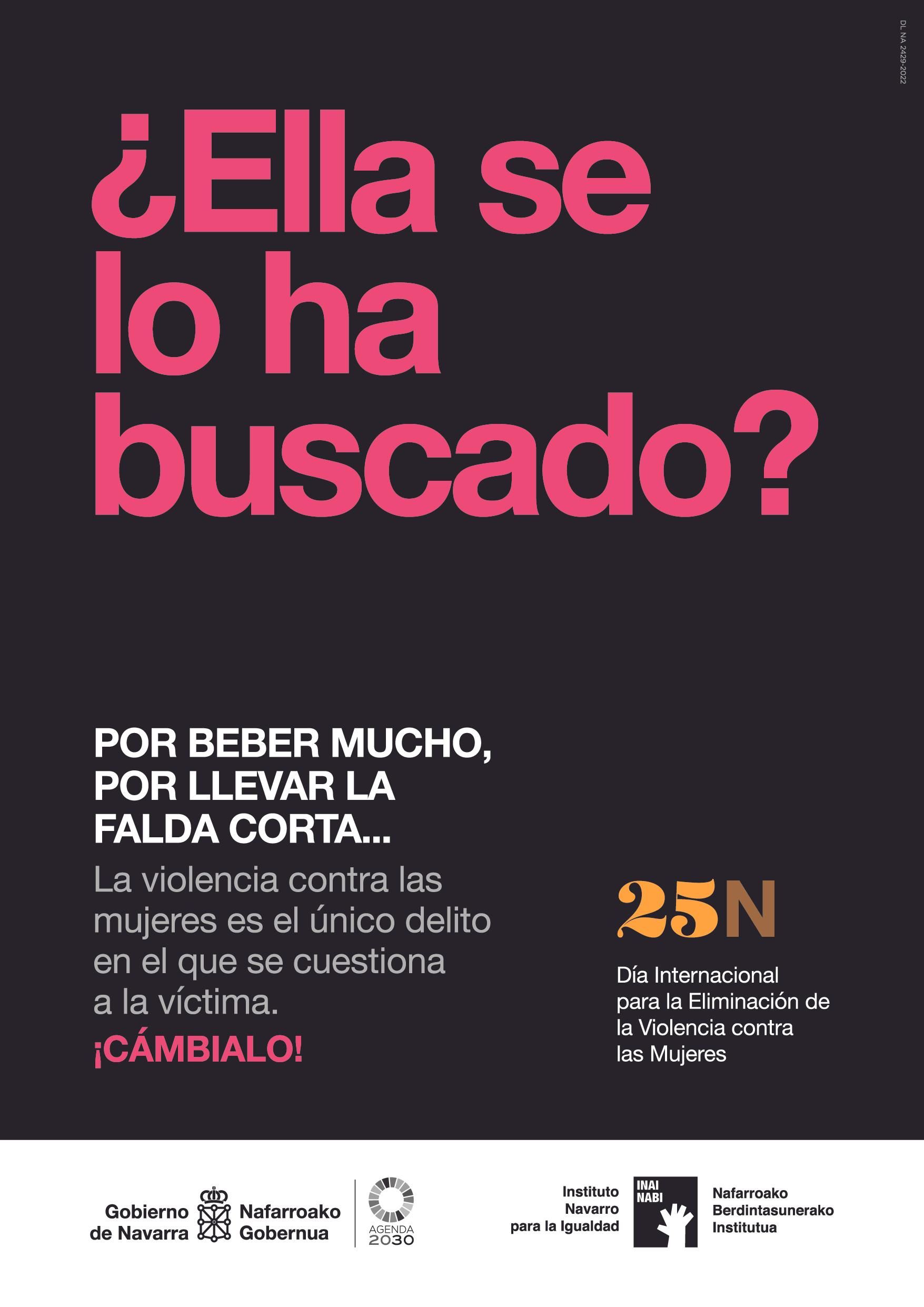 Cartel del Gobierno de Navarra para el 25N.