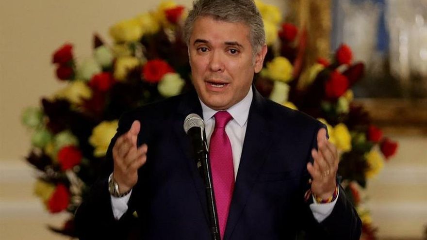 En la imagen un registro del presidente de Colombia, Iván Duque.