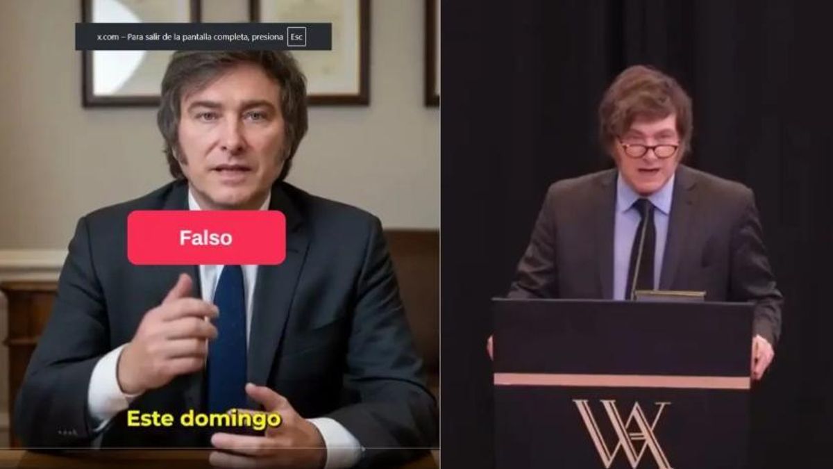 A la izquierda, la imagen generada con IA. A la derecha, la última aparición pública del presidente el 6 de septiembre en Los Angeles.