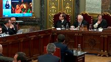 Captura de la señal institucional del Tribunal Supremo del interrogatorio del expresidente de la ANC, Jordi Sánchez, durante la sesión vespertina de este jueves.
